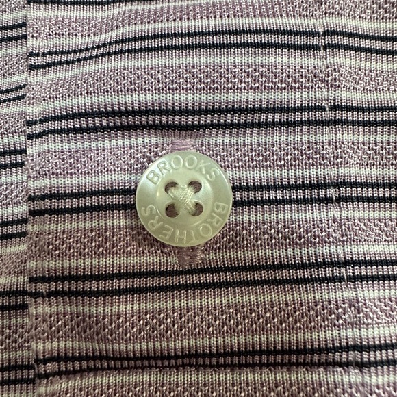 Brooks Brothers Polo Shirt Mens XL Lavender Striped Golf Performance Preppy - Picture 3 of 10